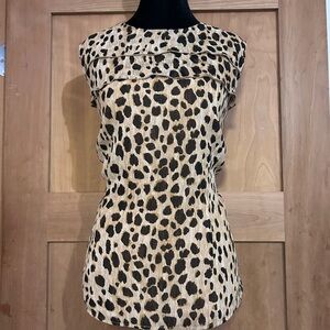 Merona Animal Print Women's Blouse - Black and Tan